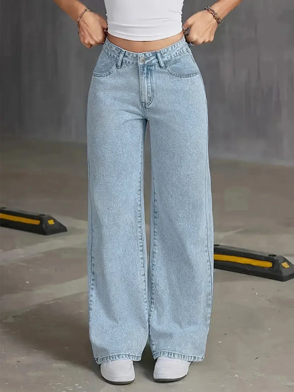 Damenjeans mit weitem Bein in heller Waschung – Ein Must-have für jeden Tag