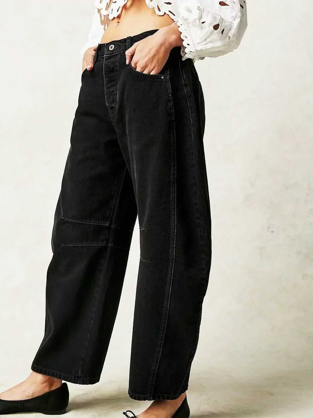 Women's Leopard Print Wide Leg Denim Pants
