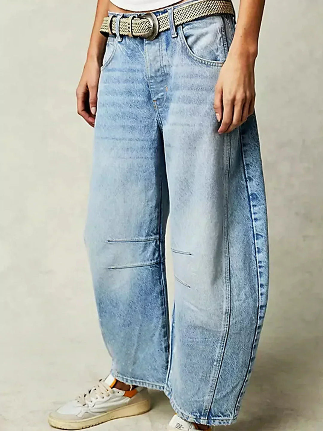 Women's Leopard Print Wide Leg Denim Pants