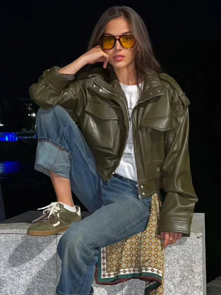 Women's Zip Up Biker Jacket for Stylish Everyday Wear