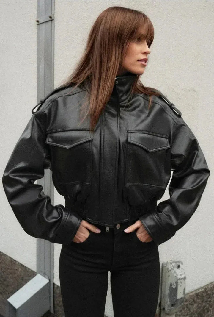 Women's Zip Up Biker Jacket for Stylish Everyday Wear