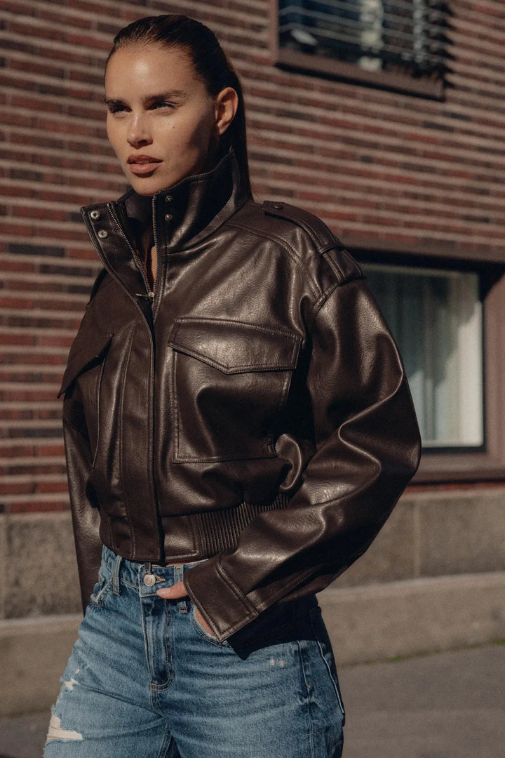 Women's Zip Up Biker Jacket for Stylish Everyday Wear