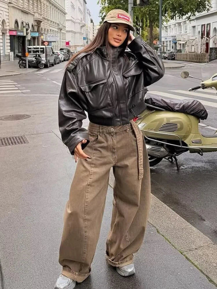 Women's Zip Up Biker Jacket for Stylish Everyday Wear