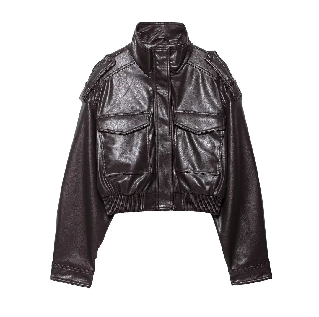 Women's Zip Up Biker Jacket for Stylish Everyday Wear