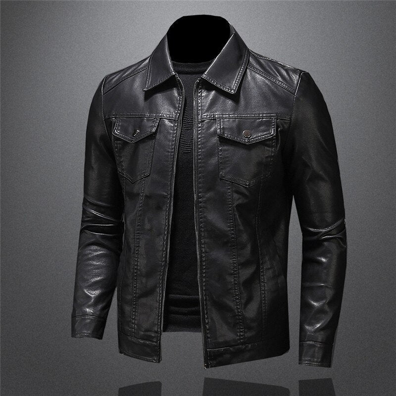 Men's Spring-Ready Leather Jacket for Stylish Comfort