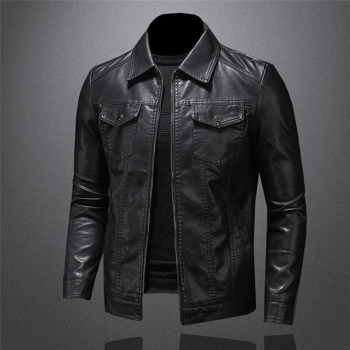 Men's Spring-Ready Leather Jacket for Stylish Comfort