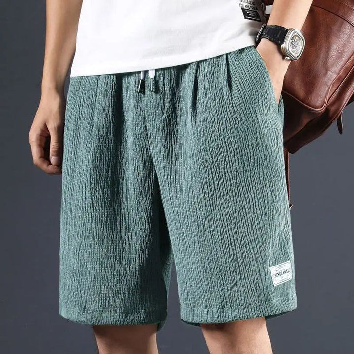 James | Men's Fashionable Cotton-Linen Summer Shorts-The Yellow Prime