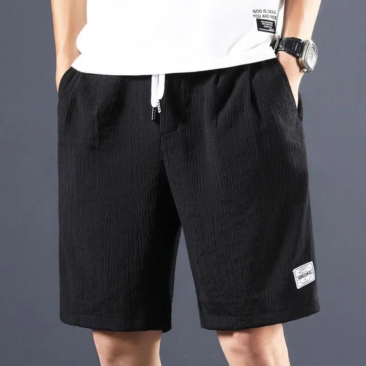 James | Men's Fashionable Cotton-Linen Summer Shorts-The Yellow Prime